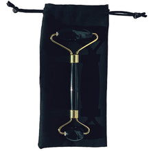 Load image into Gallery viewer, The best black obsidian face roller de-puffing beauty tool.