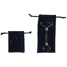 Load image into Gallery viewer, The best black obsidian face roller and gua sha contouring and toning beauty tools.