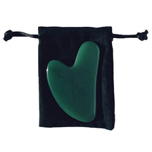 Load image into Gallery viewer, The best green aventurine jade gua sha de-puffing beauty tool.