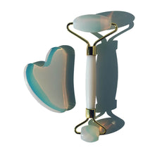 Load image into Gallery viewer, The best opalite face roller and gua sha de-puffing and lifting beauty tools.